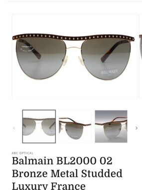 Balmain Bronze Metal Studded Sunglasses with Gray Lenses